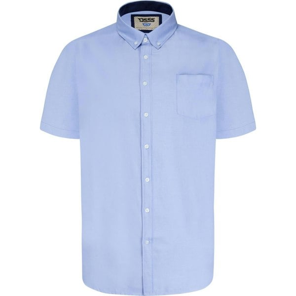 Duke Mens D555 James Oxford Kingsize Short-Sleeved Shirt - Sky Blue