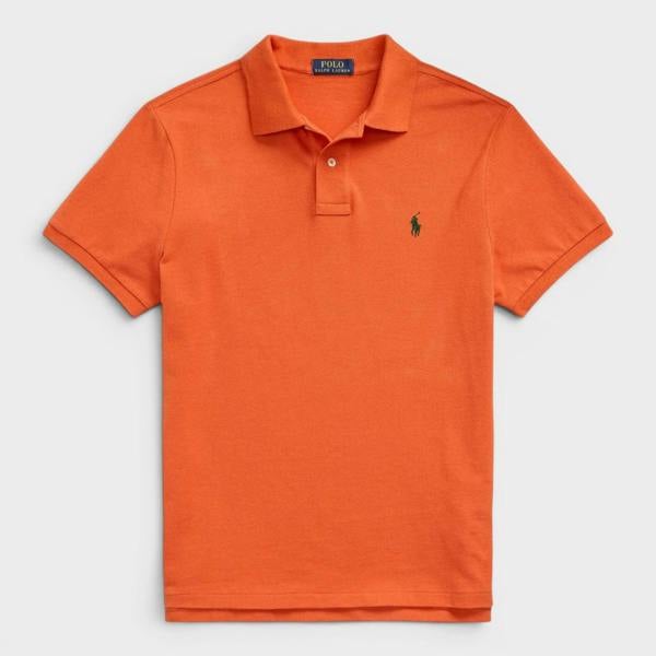 Ralph Lauren Polo Short Sleeve Logo Shirt Classic Fit Orange Green