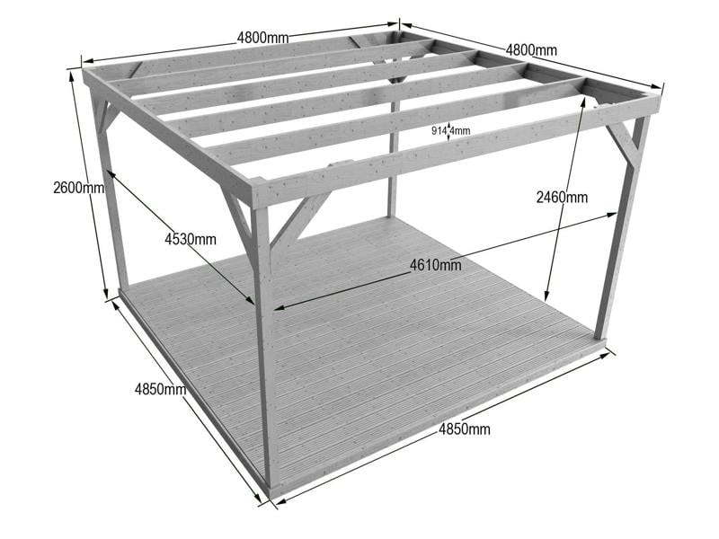 Arbor Garden Solutions Wooden Box Pergola and Decking Kit