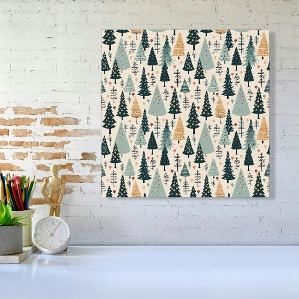 Warren Reed Boho Inspired Christmas Tree Pattern Canvas