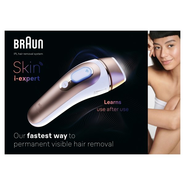 Braun Smart IPL Skin expert, At Home Hair Removal, Pouch, Venus Razor, 2 Heads, PL7147