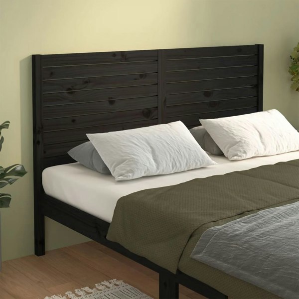 Berkfield Bed Headboard Black 156x4x100 cm Solid Wood Pine