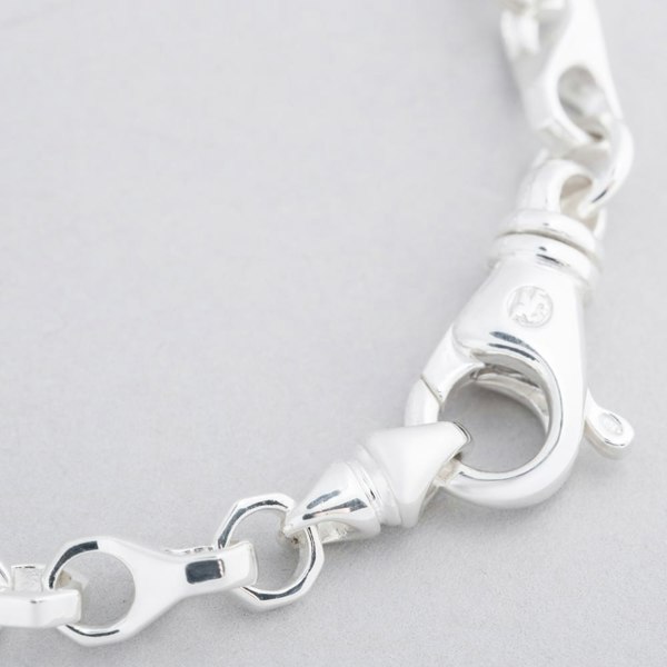 T. H. Baker Argentium Silver 7.5 Inch Bolt Style Chain Bracelet ARG-943023-7.5