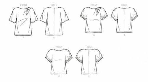 Butterick Sewing Pattern 6875, Tops for Women, A5 (6-8-10-12-14) - Easy