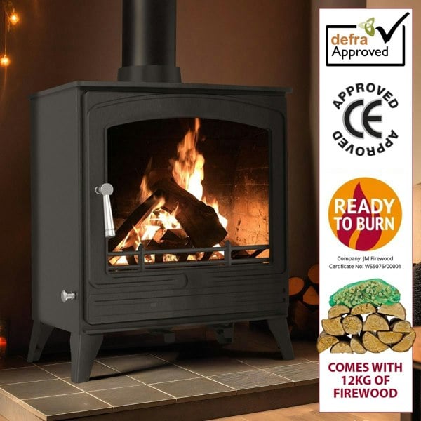 RoyalFire Royal Fire 8.5kW Steel Eco Multifuel Stove + Firewood Starter Kit