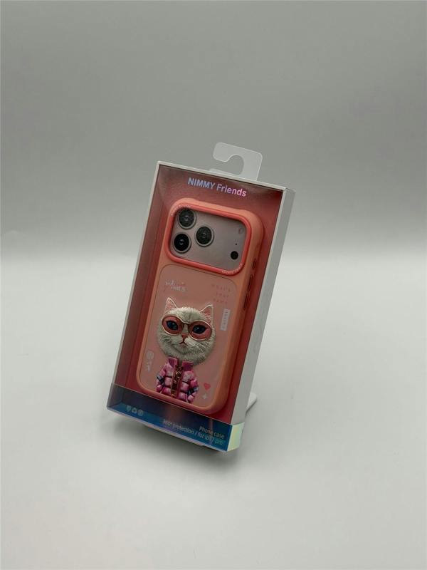 Nimmy Friends Nimmy Cool & Cute 2.0 White Rich & Beauty Cat Case with MagSafe for iPhone 17 Pro 6.3" Pink - N-KMLL-IP17-PRO-04
