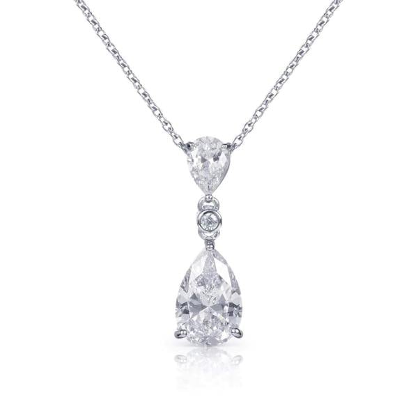 namana 925 Sterling Silver Pear Drop Pendant Necklace