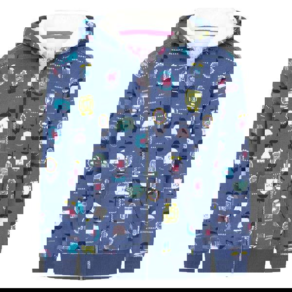 Lazy Jacks Kids Flowers Full Zip Hoodie - Blue