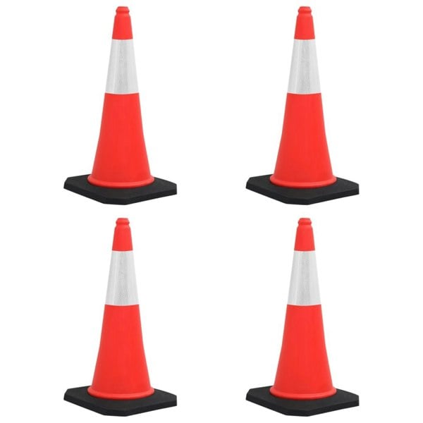 Berkfield Reflective Traffic Cones with Heavy Bases 4 pcs 75 cm