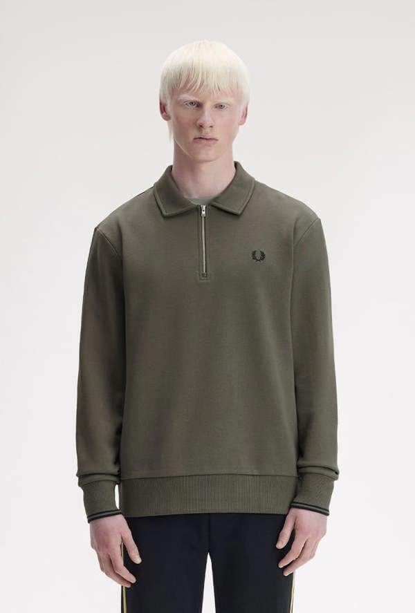 Fred Perry Half Zip Collared Sweatshirt