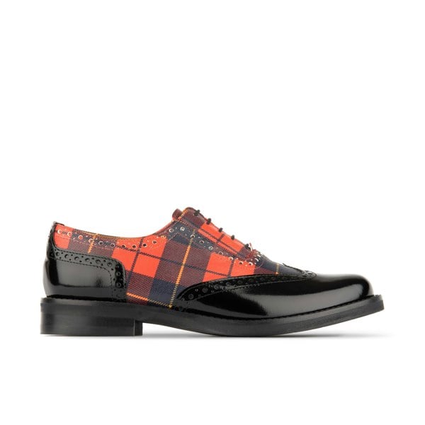 Embassy London Vivienne - Red Tartan - Women's almond toe oxford lace-up in tartan pattern leather