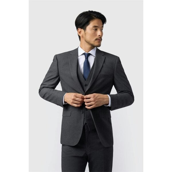 Limehaus Regular Fit Charcoal Stretch Jacket