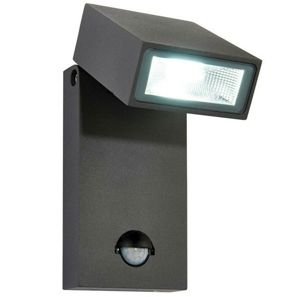 IP44 Outdoor Anthracite Spotlight PIR Motion Sensor & Photocell 10W Cool White Loops