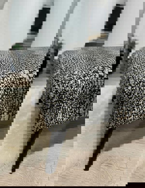 Premium nubani leopard pattern fabric footstool pouffe coffee table - ISTOOLS