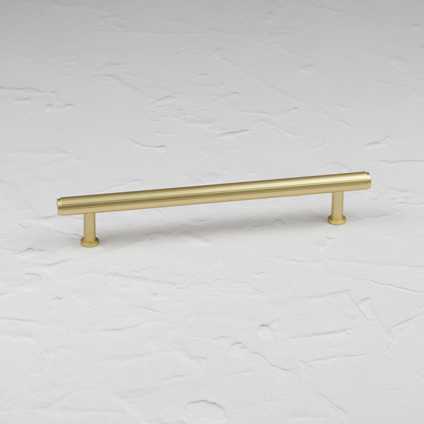 Handle & Home Brushed Brass Fluted Detailing Handles and Coordinating Knob