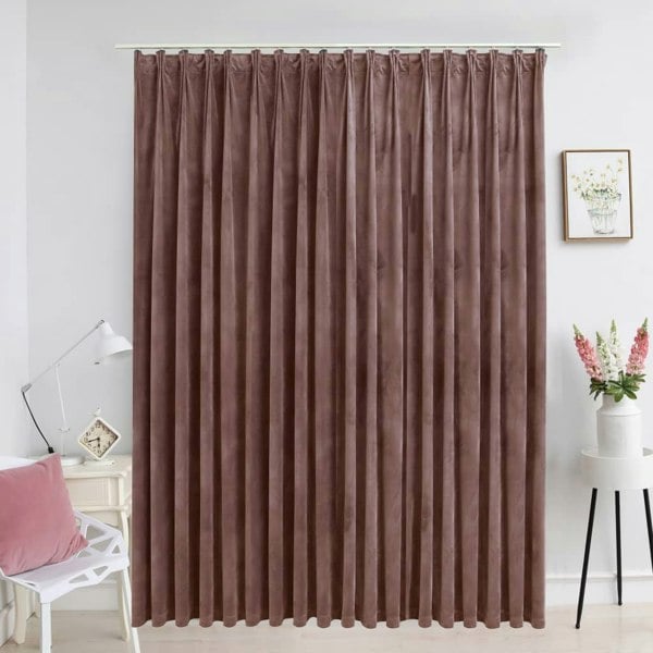 Berkfield Blackout Curtain with Hooks Velvet Antique Pink 290x245 cm