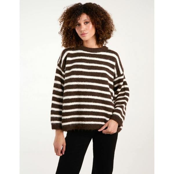 Blue Vanilla Soft Knit Round Neck Stripe Jumper