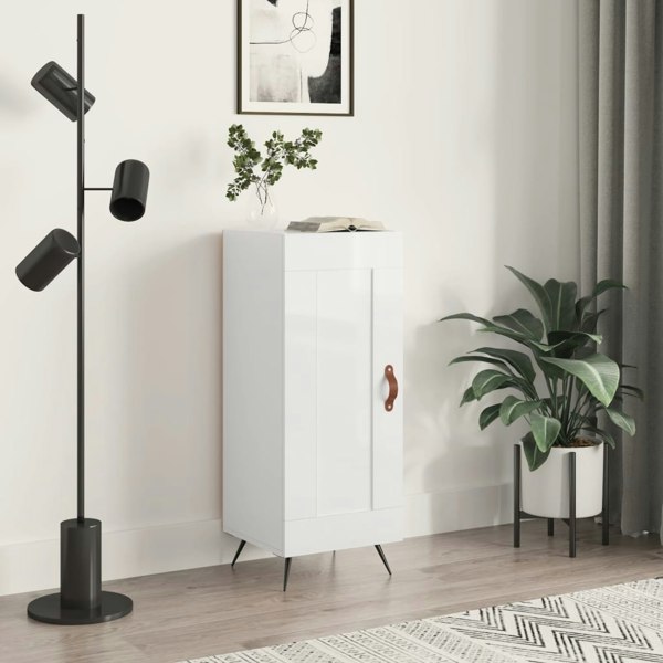 Berkfield Sideboard High Gloss White 34.5x34x90 cm Engineered Wood