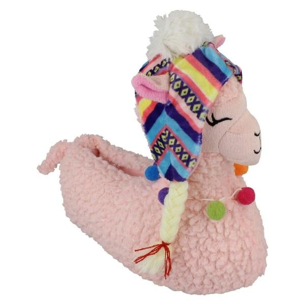 Spot On Childrens Spot On Novelty Pink Llama Slippers X2105