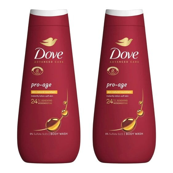 Dove Advanced Care Pro Age Body Wash 24H Renewing Micromoisture, 2x400ml