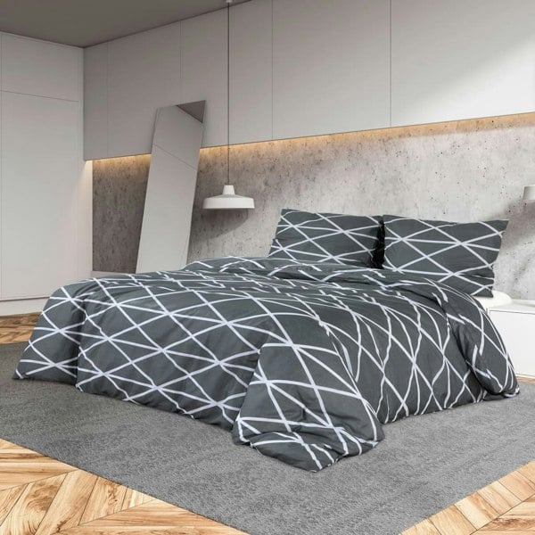 Berkfield Duvet Cover Set Grey 200x200 cm Cotton