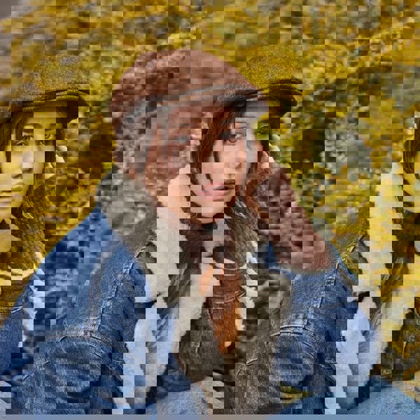 Heritage Traditions Herringbone Tweed Panel Flat Cap