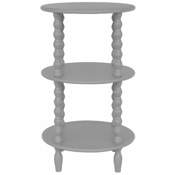 Wyld Haus Thu Tall 3 Tier Grey Wood Round Side Table