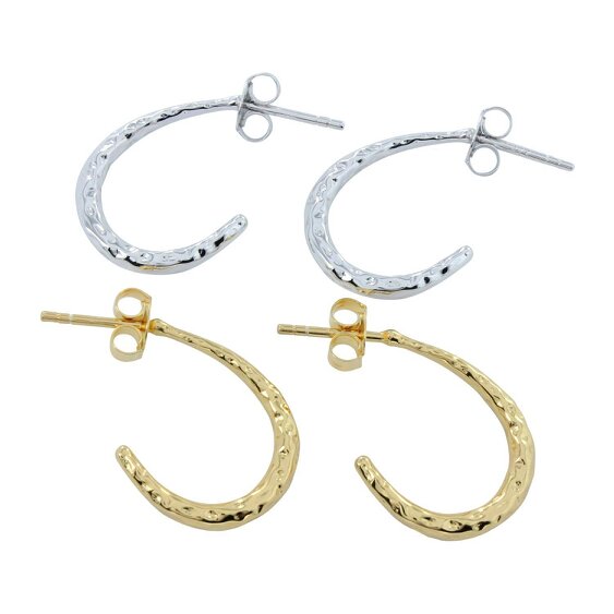 Reeves & Reeves Classic Hammered Hoop Earring