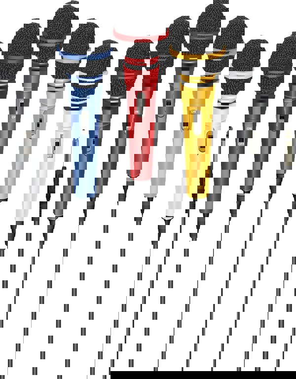 Mr Entertainer Soundlab Dynamic Karaoke Microphone With Fixed 3m 6.35mm Jack Lead Pack of 5