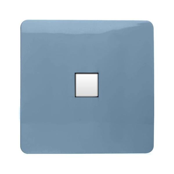 Trendi Switch 1 Gang RJ45 Cat 5e PC Ethernet Socket in Sky Blue