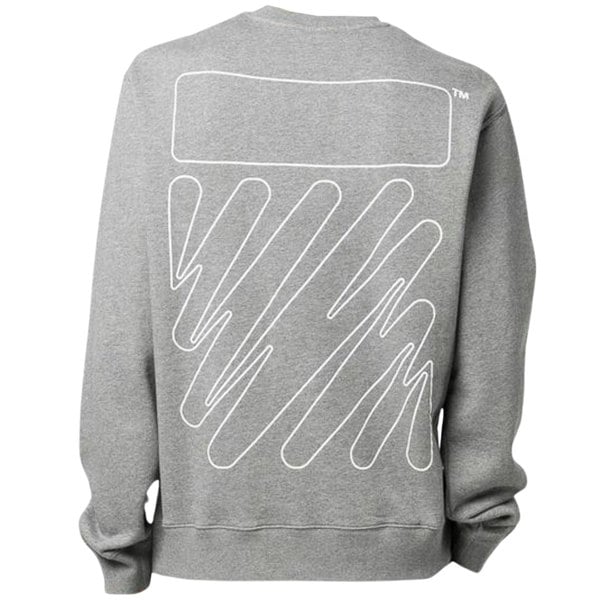 Off-White Wave Out Diag Design Slim Sweatshirt - Grey