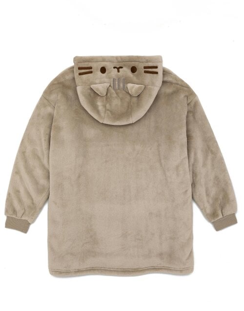 Vanilla Underground Pusheen Girls Brown Character Face Blanket Hoodie (One Size)