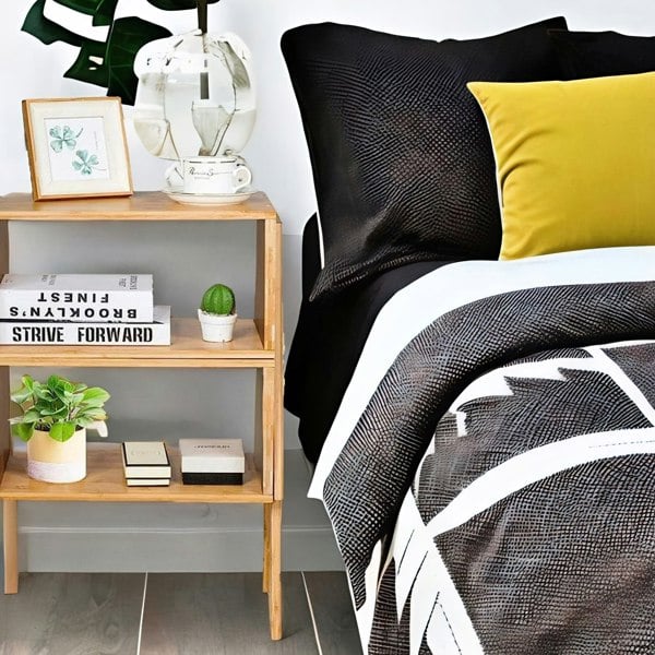 BMBO Set Of 2 Wooden Stackable Bedside Tables