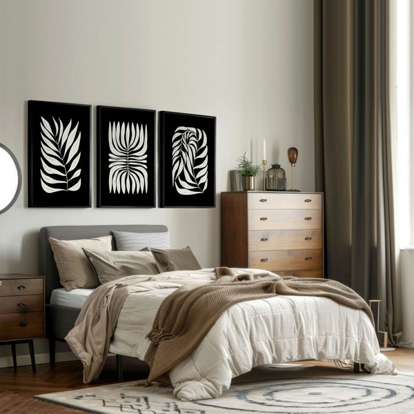 Art on Bedroom Walls | Set of 3 wall art prints