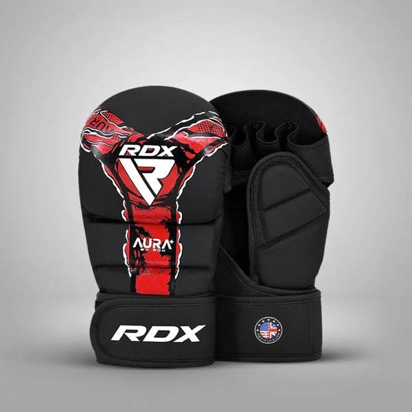 RDX Sports GRAPPLING GLOVES SHOOTER NEW AURA F17 BLACK RED