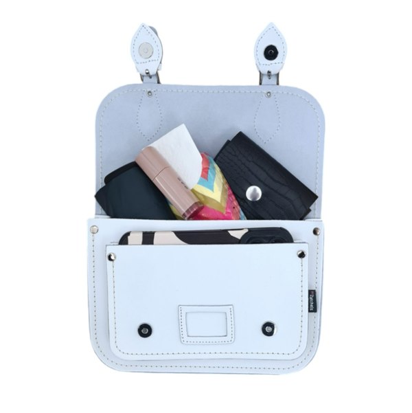 Zatchels Leather Midi Satchel - White