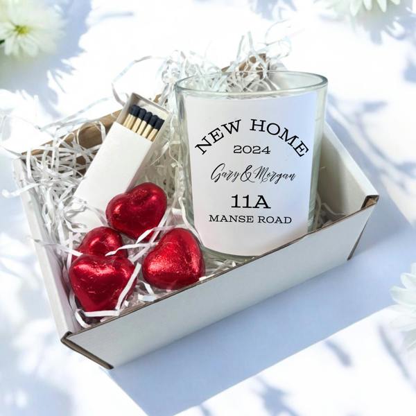 Aye Do Gifts Personalised New Home Candle Gift Set | Keepsake for Couples, Friends