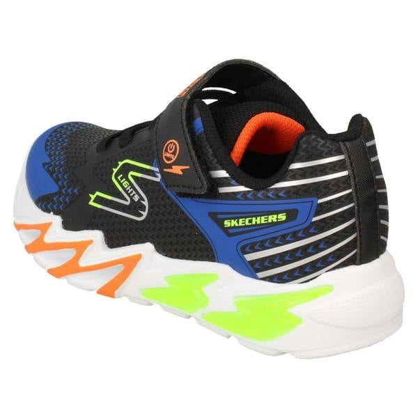 Skechers Boys Skechers Light Up Hook and Loop Casual Trainers Flex Glow Bolt 400138