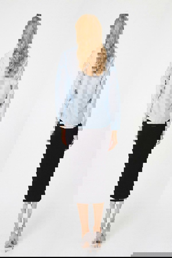 Blue | Embroidered Long Sleeve Shirt
