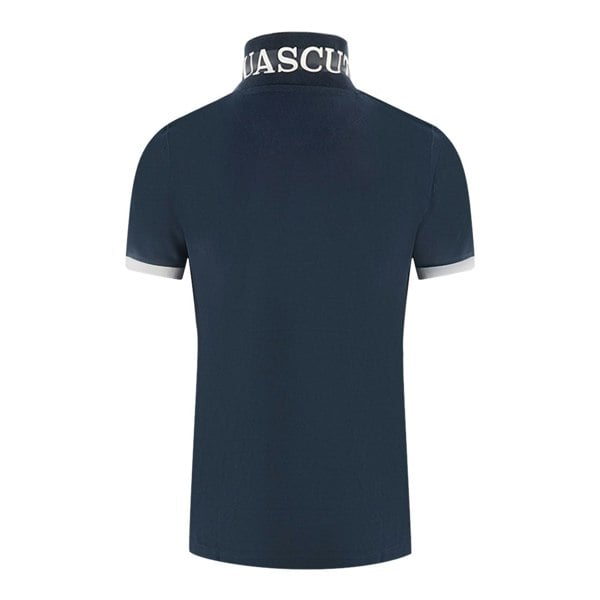 Aquascutum Branded Collar Polo Shirt - Navy Blue