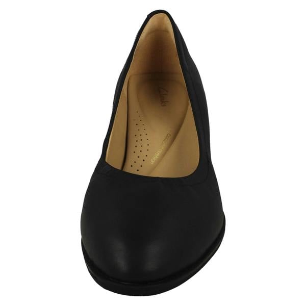 Clarks Ladies Clarks Slip On Block Heeled Court Shoes Freva55 Court