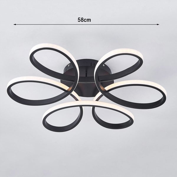 Black Frame Modern Dimmable/White LED Chandelier Ceiling Light Ceiling Light Fixtures Living and Home