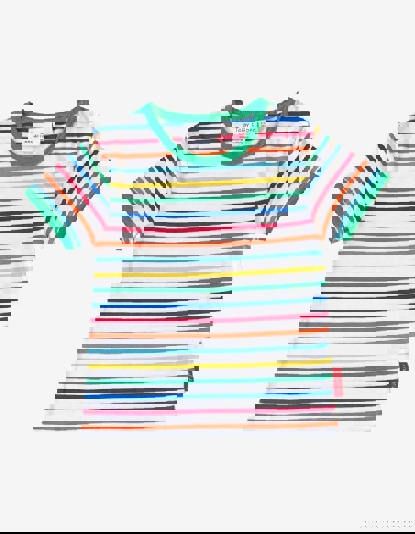 Organic Green Rainbow Stripe T-Shirt - Toby Tiger UK Retail