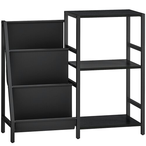 Wyld Haus Tapalo Wooden Black 3 Tier Stand Side Table