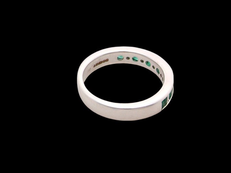 Vintage Tom A NEW white gold Emerald and Diamond eternity ring