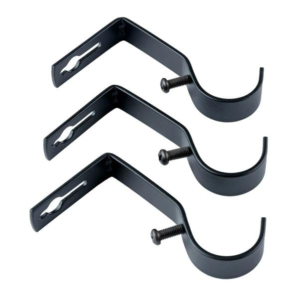 A.Unique Home Plain Ball Extendable Curtain Pole (25/28mm) (Matte Black,180cm - 340cm)