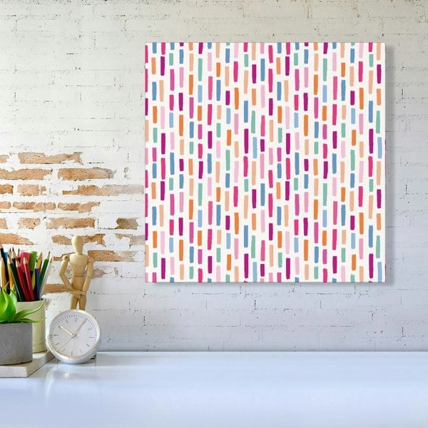 Warren Reed Vertical Abstract Brush Pattern Canvas