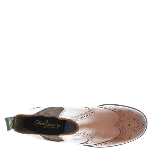 Frank James Warkton Leather Pull On Mens Brogue Chelsea Boots