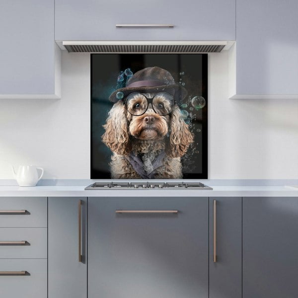 Warren Reed - Designer Cockapoo Dog With Glasses Splashart Kitchen Splashback