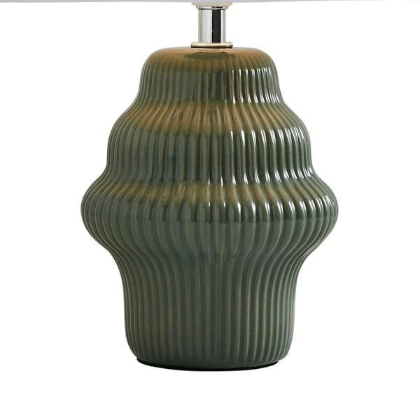 Alanna Green Ribbed Ceramic Table Lamp